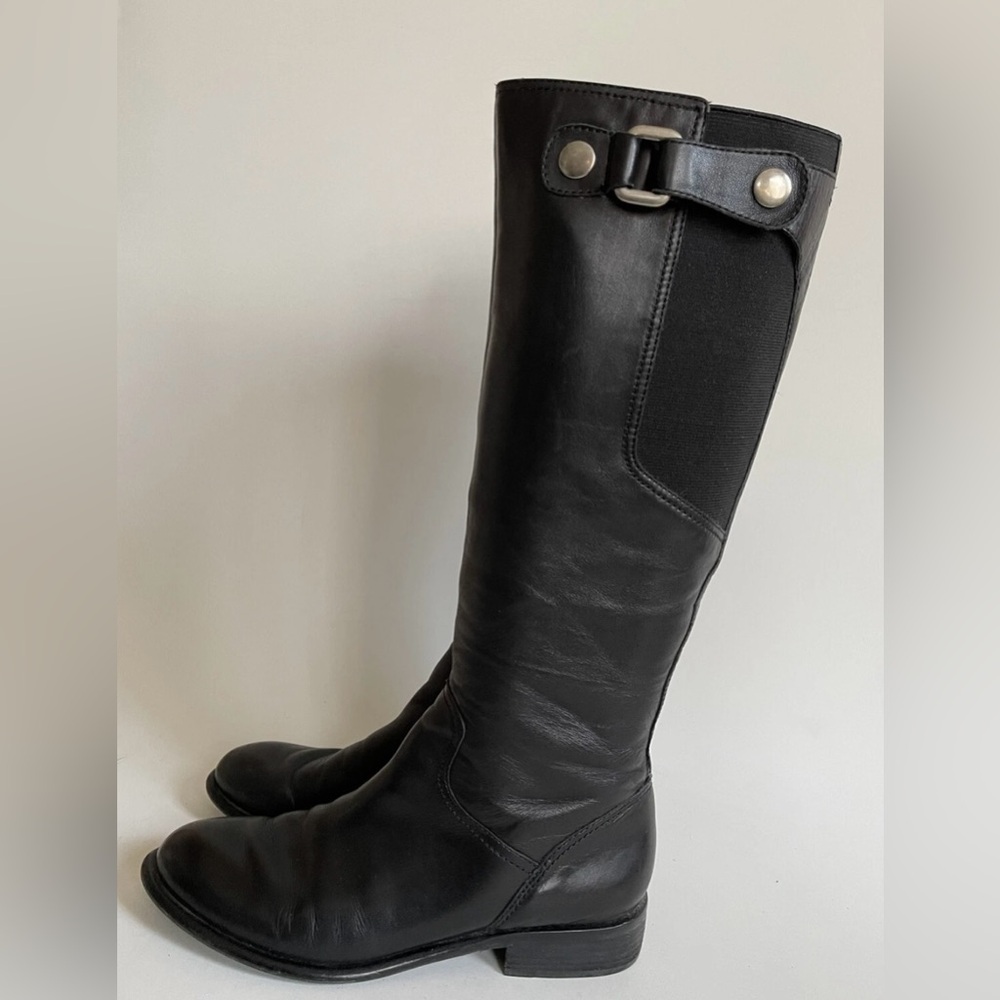 Franco Sarto Black Knee-High Leather Boots